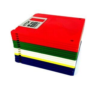 3.5" TDK Floppy disks Set of 16 1.44 MB HD Rainbow Colors diskettes MF-2HD